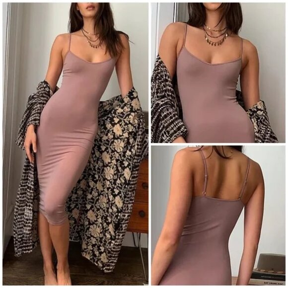 Free People Mauve Chemise Slip - Picture 1 of 3